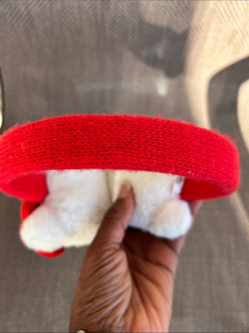 Sanrio Hello Kitty Plush Ear Muffs in White and Red. - Picture 6 of 8